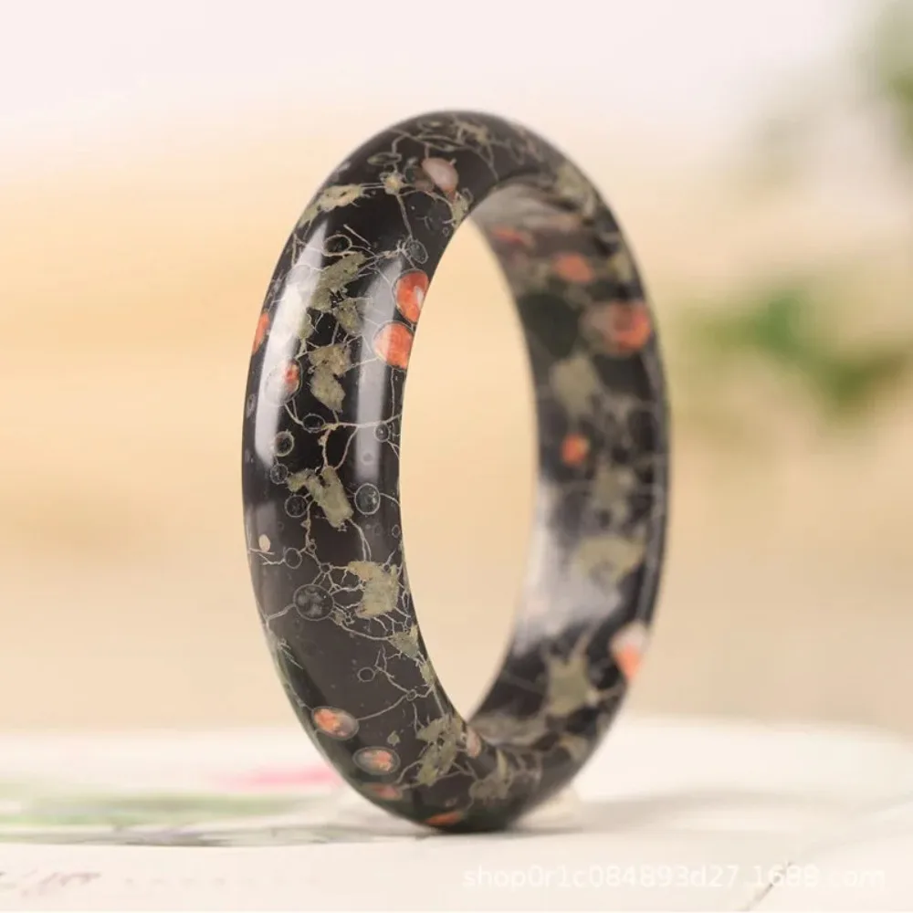 

High quality raw ore Anshan plum blossom jade bracelet Chinese style peach blossom jade bracelet women bangle bangles for women