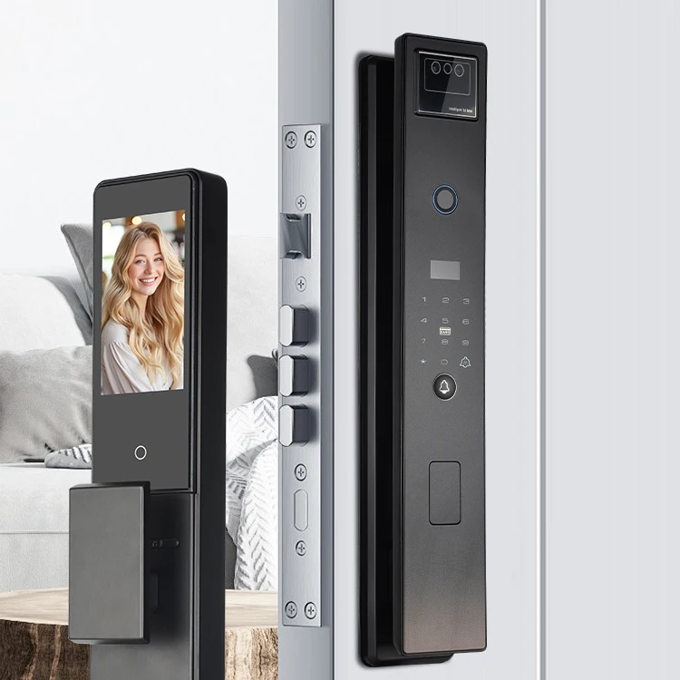 001 Hot Sale Tuya 3d Face Fingerprint Password Unlock Keyless Bedroom Digital Inteligente Water Proof Smart Door Lock