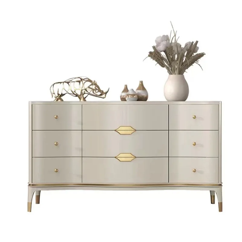 

American nine-chest entry porch bedroom high-end solid wood storage living room wall drawer