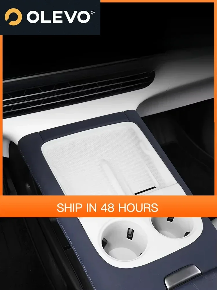 

New For Xpeng G6 2023 2024 Central Control Wireless Charging Silicone Pad Anti-slip Water Cup Holder Insert Pad Accessories