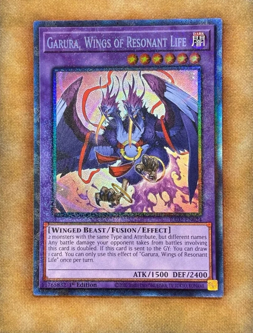 

Yugioh KONAMI TCG RA02-EN024 Garura, коллектор Wings of Resonant Life, редкая английская коллекция первого издания, мятная карта