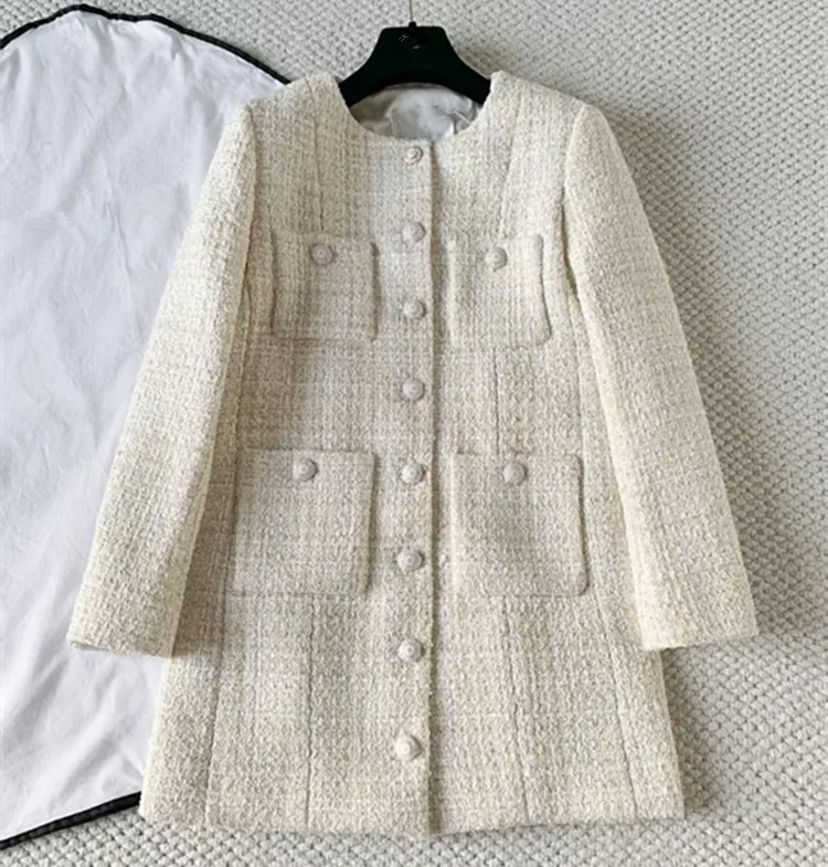 Customization New styles of women's clothing from Europe and America Long-sleeved single-button tweed coat