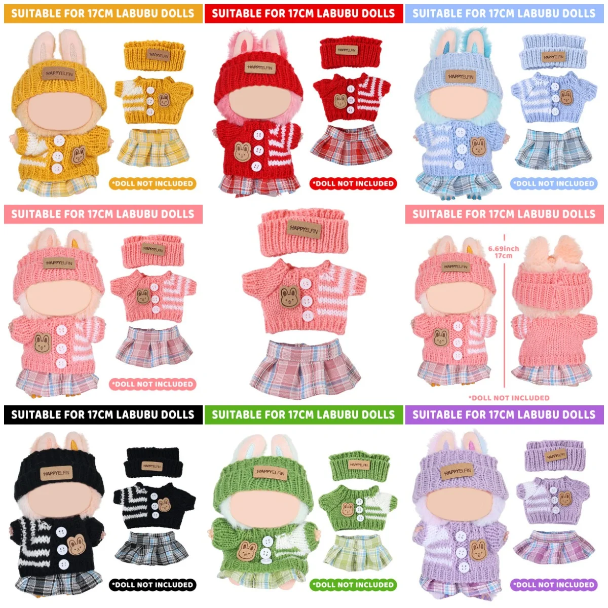 

Вязаная кукла ручной работы 6,69 дюйма, аксессуар для одежды, мини-плюшевая кукла 17 см, набор «сделай сам», рождественский подарок (за исключением куклы)