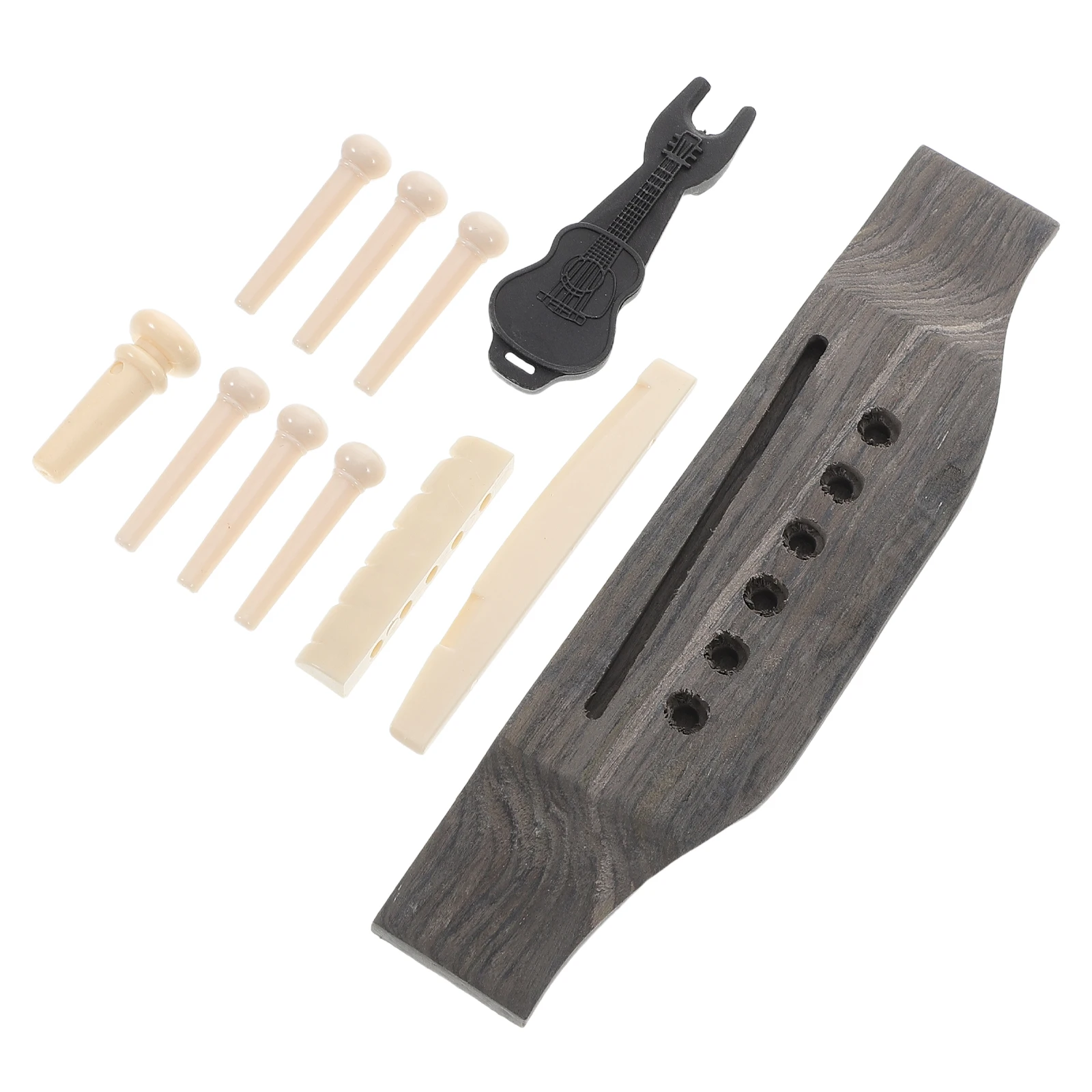 

Guitar Bridge Set Acoustic Pins Nut and Saddle Accessories Replacement Parts Staple