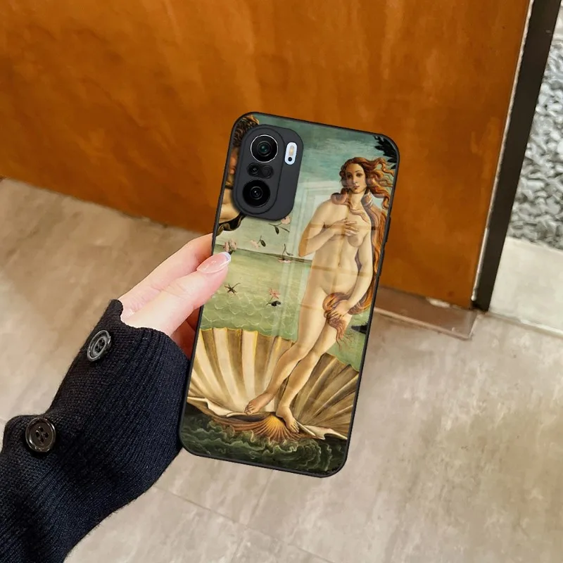 Art Painting The-Birth-Of-Venus Phone Case Glass For Xiaomi 13 11 11T 12X 10 Lite Poco F3 Redmi Note 10 9 8 Pro 9T 9A X3Pro