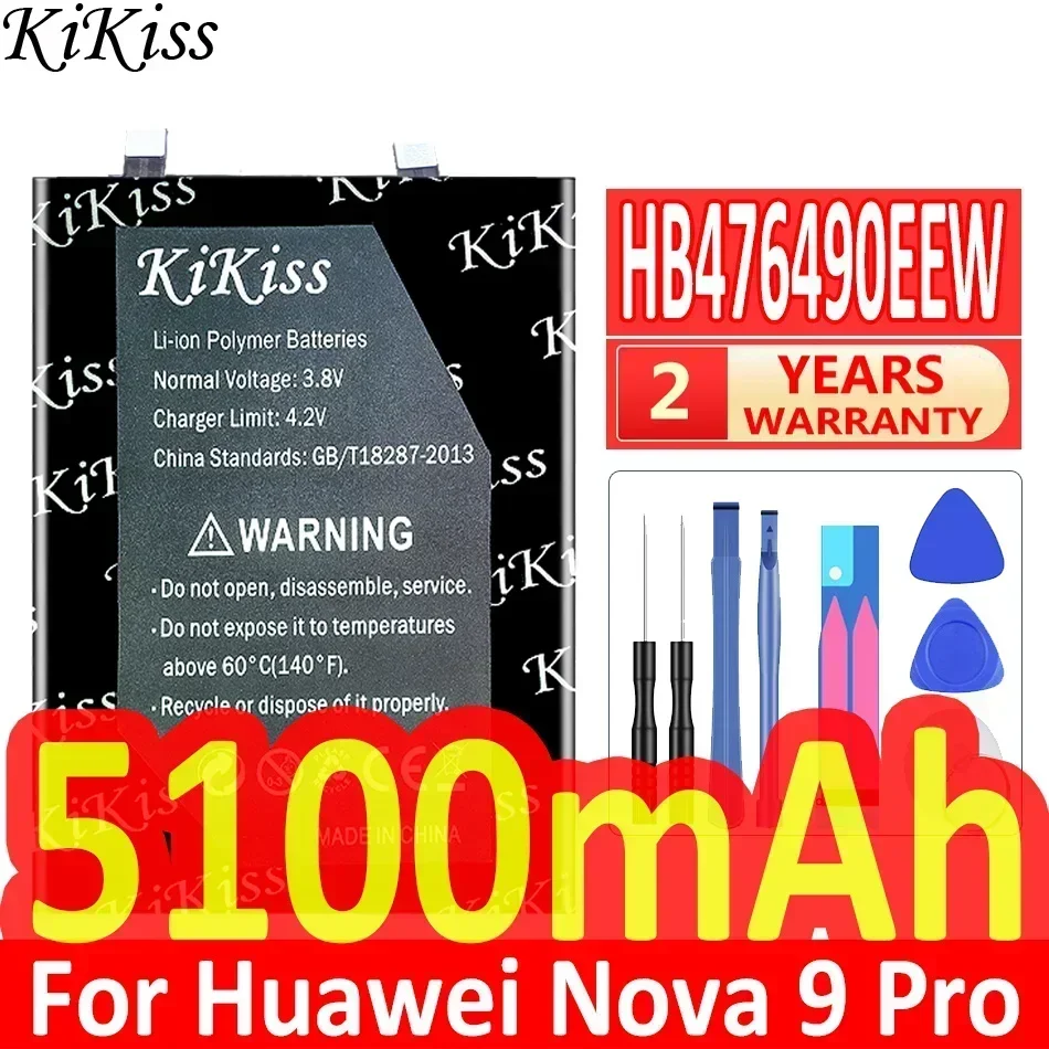 KiKiss Battery 5100mAh HB476490EEW For Huawei Nova 9 Pro  For Honor 50 pro