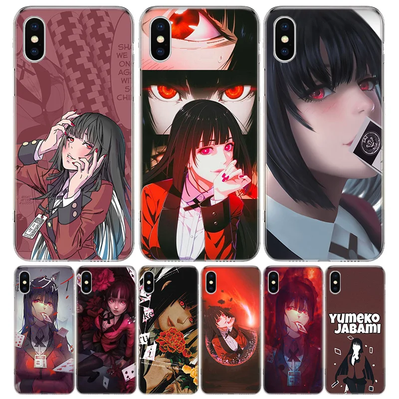 Japanese Anime Kakegurui Jabami Yumeko Phone Case For iPhone 16 15 14 Plus 12 13 Mini 11 Pro Max X Xs  8 7 SE + Soft Fundas Coqu