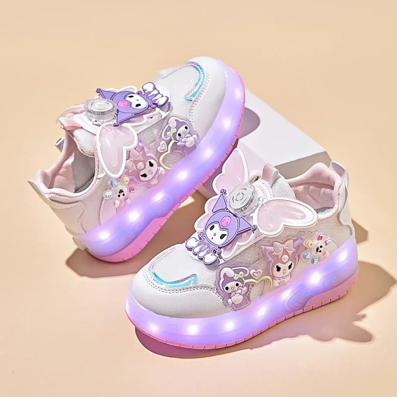 ديزني جديد أضواء LED الاطفال أحذية التزلج الدوارة للأطفال مع 2 عجلات عادية صبي فتاة أحذية التزلج عادية أحذية رياضية للبنين أطفال