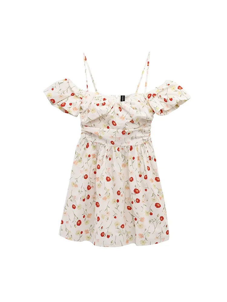 

Women Summer Mini Strap Dress 2025 Vintage Sweet Strapless Off shoulder Female Elegant Street A-Line Dresses Clothing