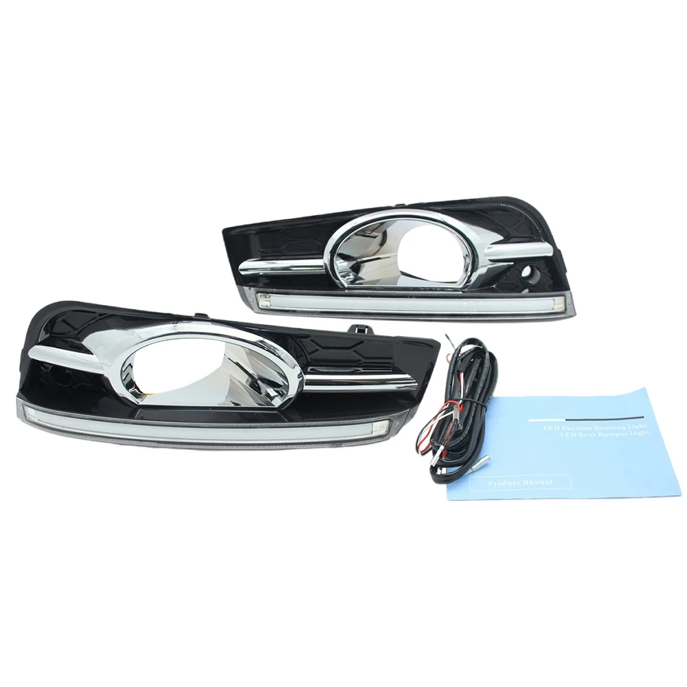 

12V 2Pcs Car LED Daytime Running Lights Driving Light Turn Signal Light ABS DRL Fog Lamp Decor For Chevrolet Cruze 2009-2014