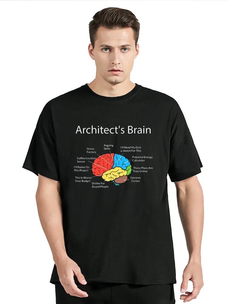 Architect Brain Architecture Students T-Shirt Summer Graphic Cotton Tshirt Streetwear Birthday Gifts T Shirt Men Clothing Tops