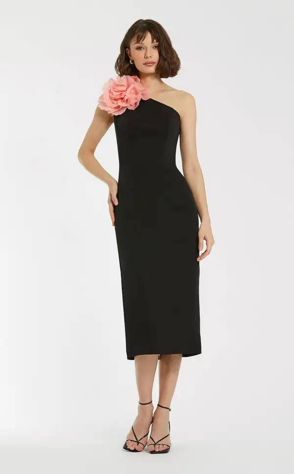 

Повседневный трикотаж ручной работы по индивидуальному заказу, прямые платья миди на одно плечо с цветами, платья на заказ, простые размеры, доступны сексуальные