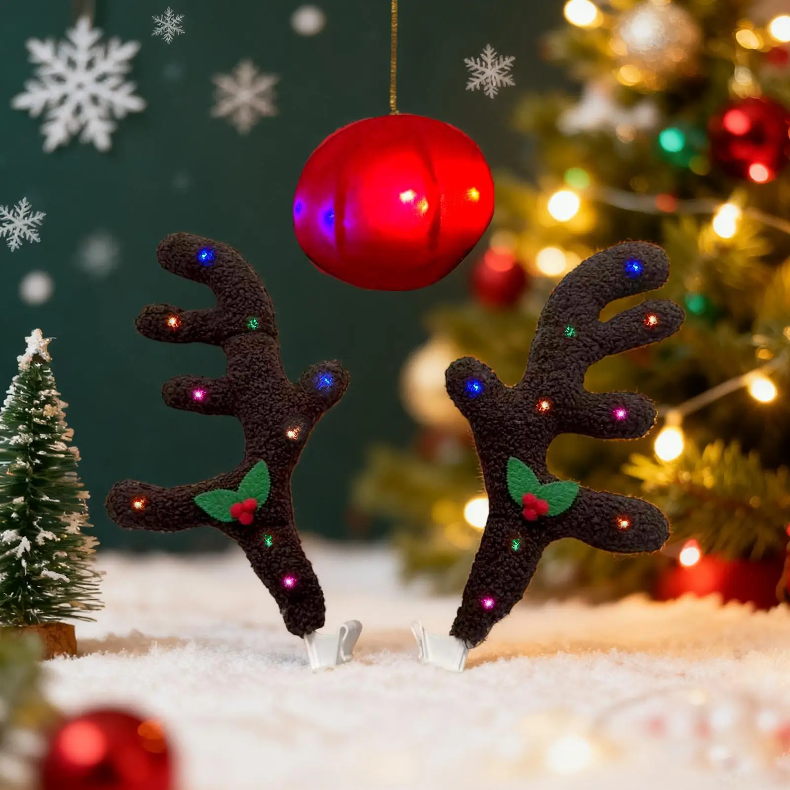 عيد الميلاد الرنة لسيارة احتفالية السيارات زي الديكور عيد الميلاد الرنة لسيارة الحلي لسيارات الدفع الرباعي فان شاحنة مركبة #4