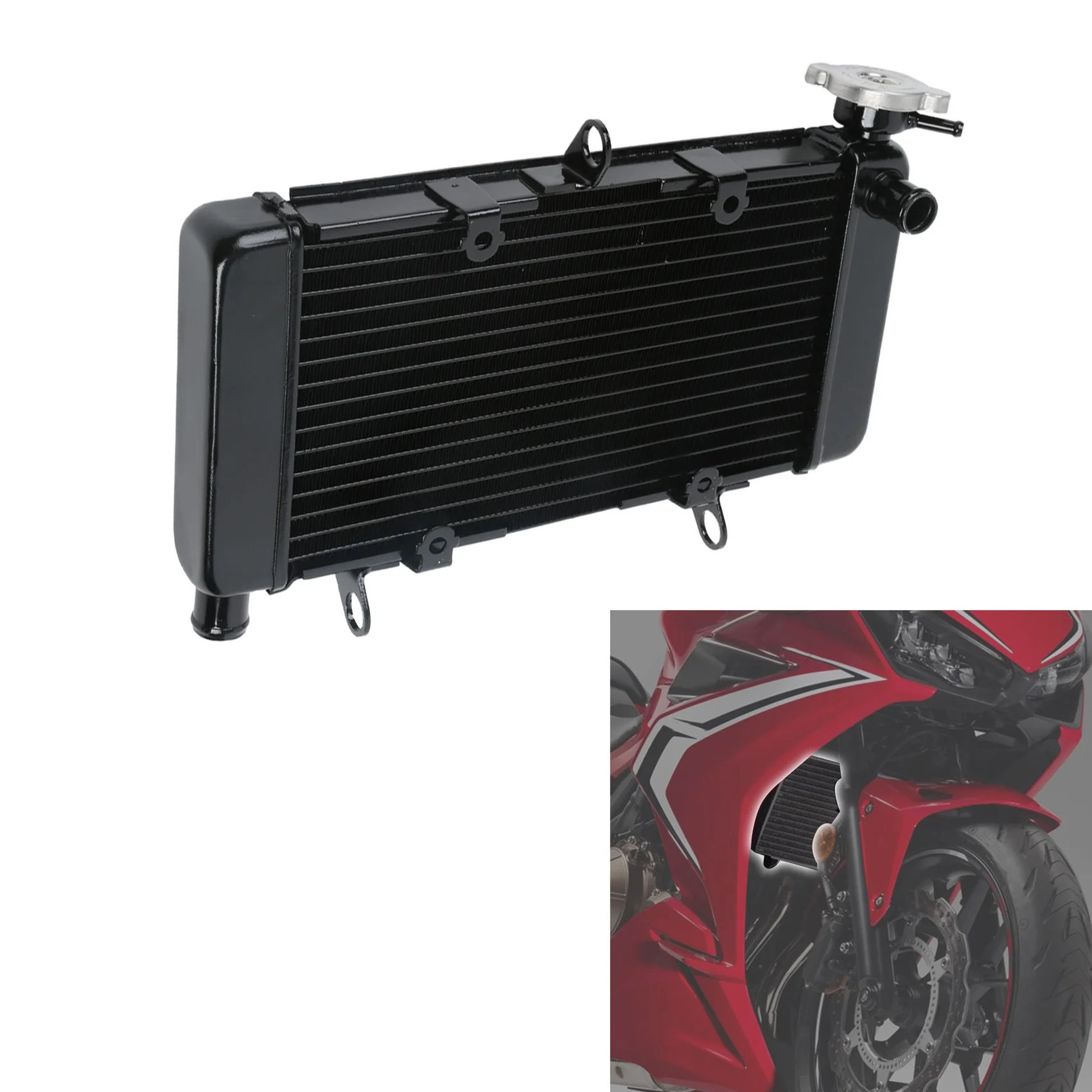 Bild 6: Motorrad schwarz Aluminium Kühler Kühler für Honda cb500x cbr500r 2015-2017 2016