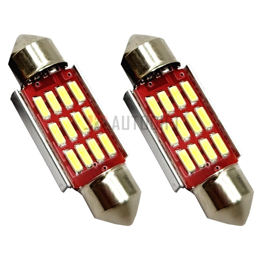 

100 шт. C5W гирлянда светодиодная лампа CANBUS 31/36/39/41 мм 4014 10SMD 12SMD 12 В-24 В салон автомобиля дверь лампа для чтения лампы багажника