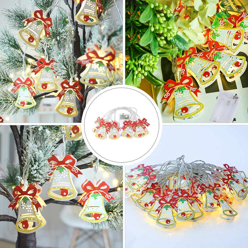 

Bell String Lights Premium Iron Material Christmas Tree Window Wall Ceiling Decorative Lighting Festival Party Lamps