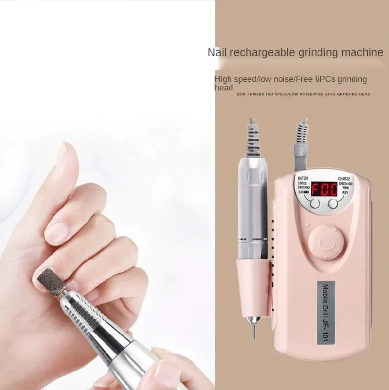 Nail Drill Machine Electric Portable Nail File Rechargeable Nail Sander for Gel Nails Polishing for Home Manicure Salon