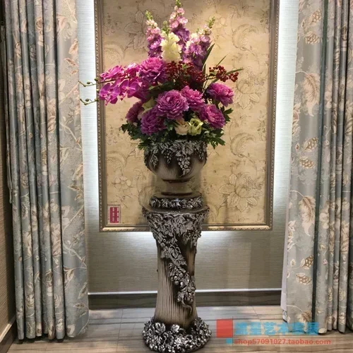 Large Floor Vase Emulational Floriculture Set Flower Arrangement Living Room Decoration Flowers Decoration Home  Decorations