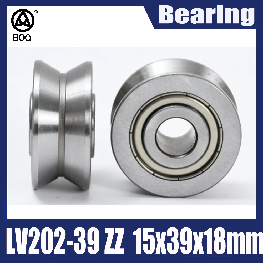 2PC LV202-39 ZZ bearing wheel 15*39*18mm LV series V groove pulley Traces walking guide rail bearings roller LV202/39ZZ
