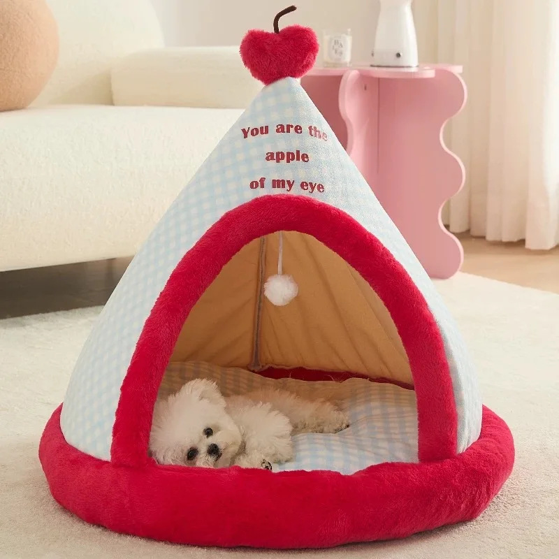 

Dog House All-Season Universal Teddy Bichon Cat Sleeping Enclosed Tent Cat House Winter Warm Pet Supplies Puppy Accessories
