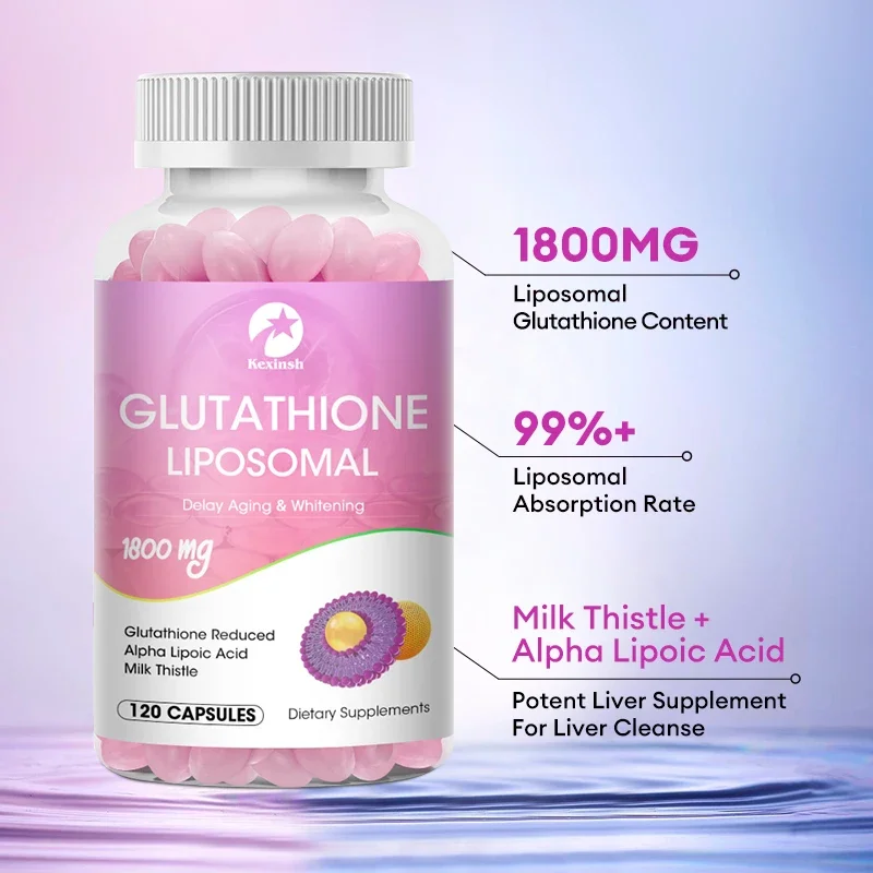 Glutathione Protein Capsules Active Reduced Form Glutathione - Antioxidant, Detox & Cleanse, Immune Health Support Glutathione