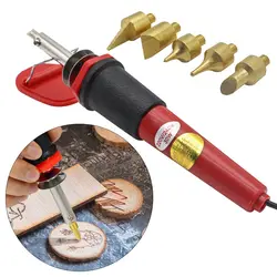 Heat Adjustable Temperature Welding Tips Soldering Iron Head Set Wood Burning Pen Kit Stencil Pyrography Marking
