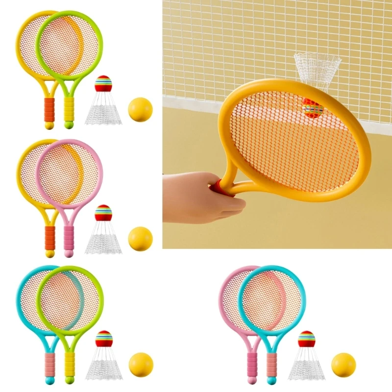 Kids Badminton Rackets Set Lightweight Children Tennis Badminton Toy Children Tennis Racquets with Balls for Family Game