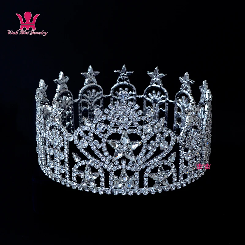 

Beauty Pageant Full Round Crwns Austrian Rhinestone Crystal Quality Assurance Stars Miss Crown Headwear High Grade Tiaras Mo238