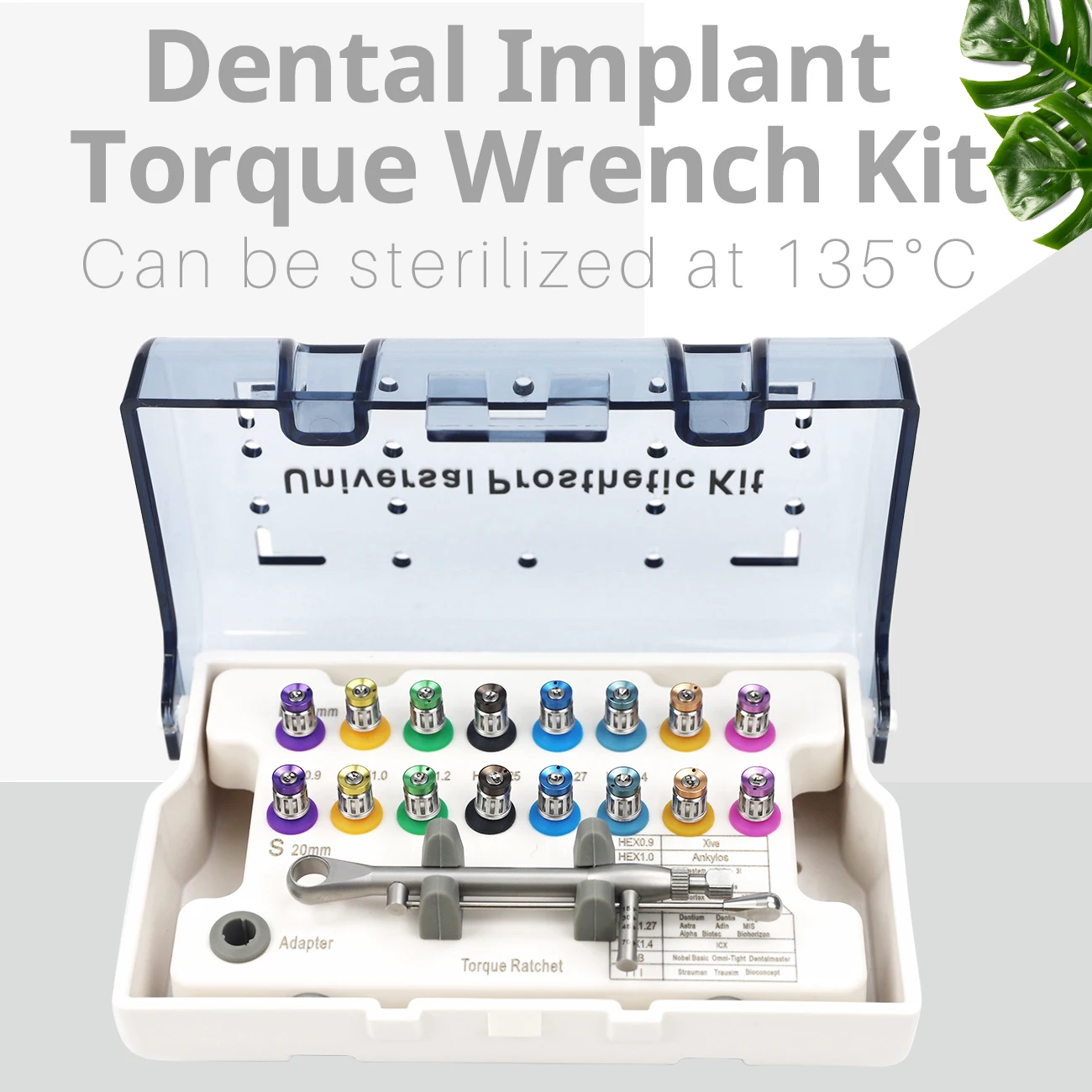 

Dental Universal Implant Torque Screwdrivers Wrench Dental Implant Restoration Tool Kit 10-70NCM