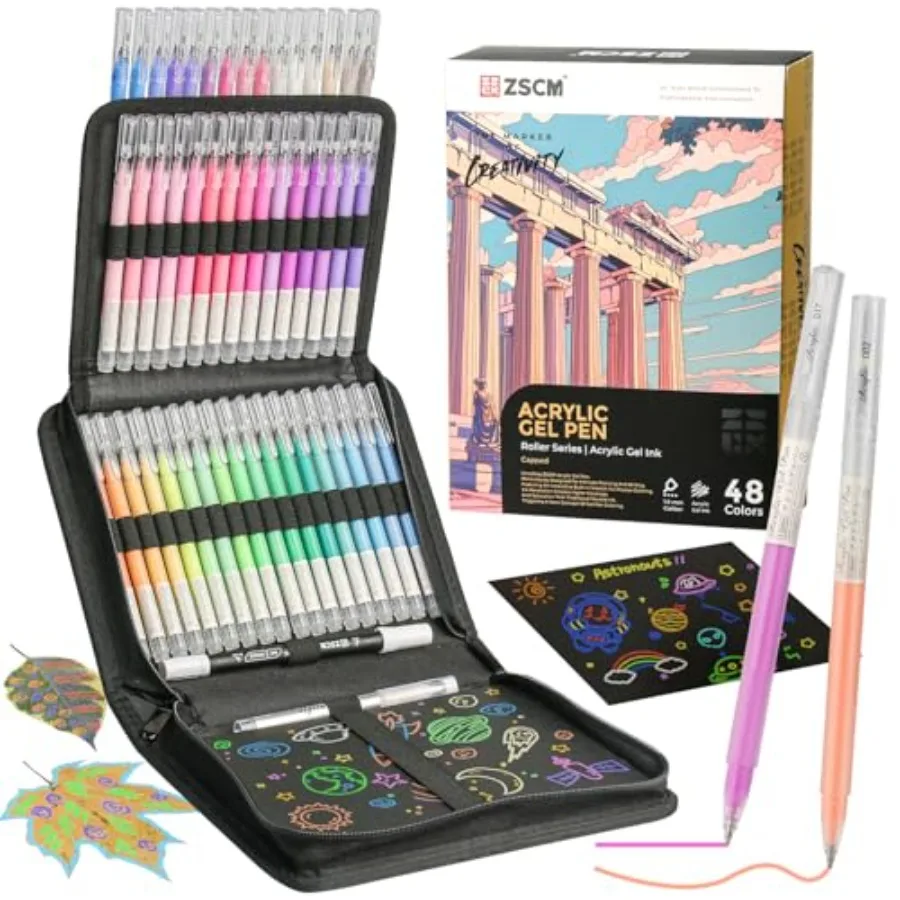 

3D-гелевые ручки с акриловыми чернилами и черный скетчбук для рисования, ручка с тонким наконечником 1 мм, непрозрачные архивные чернила для черной бумаги