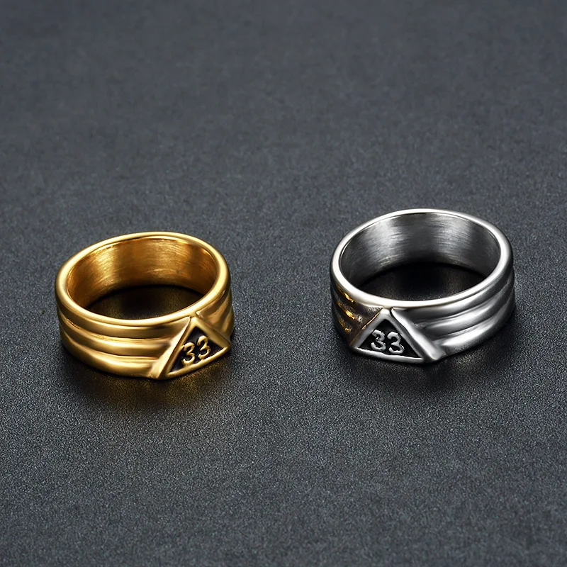 Stainless Steel Ring Arabic Numeral 33 Design Men\'s and Women\'s Titanium Steel Ring Small Ring