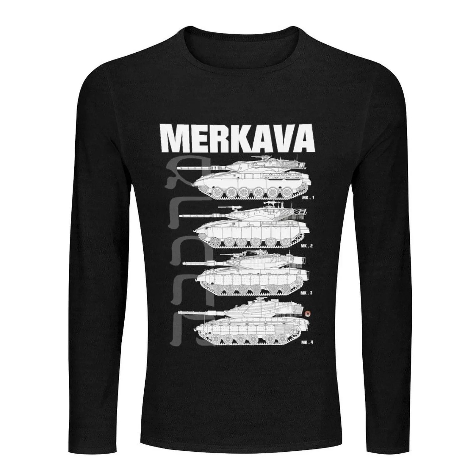 Merkava Mk1, Mk2, Mk3 and Mk4 on the same design Long T-Shirt tops anime clothes mens clothing