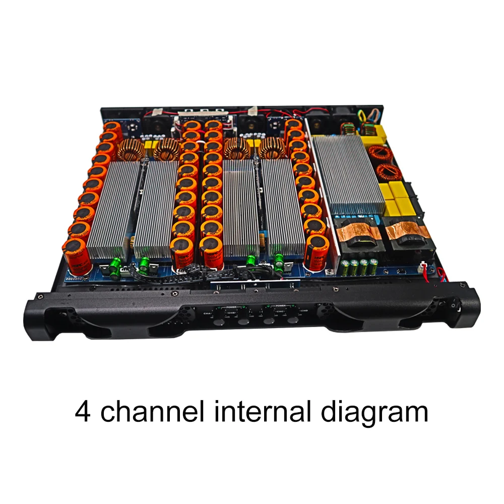 Imagem -04 - Amplificador de Potência Digital Profissional 4x1800w Classe d Áudio Estéreo dj Pré-subwoofer Amplificador de Potência 1u Canais Line Array Alto-falante Amplificador de Som Home Ktv Stage Desempenho ao ar Livre