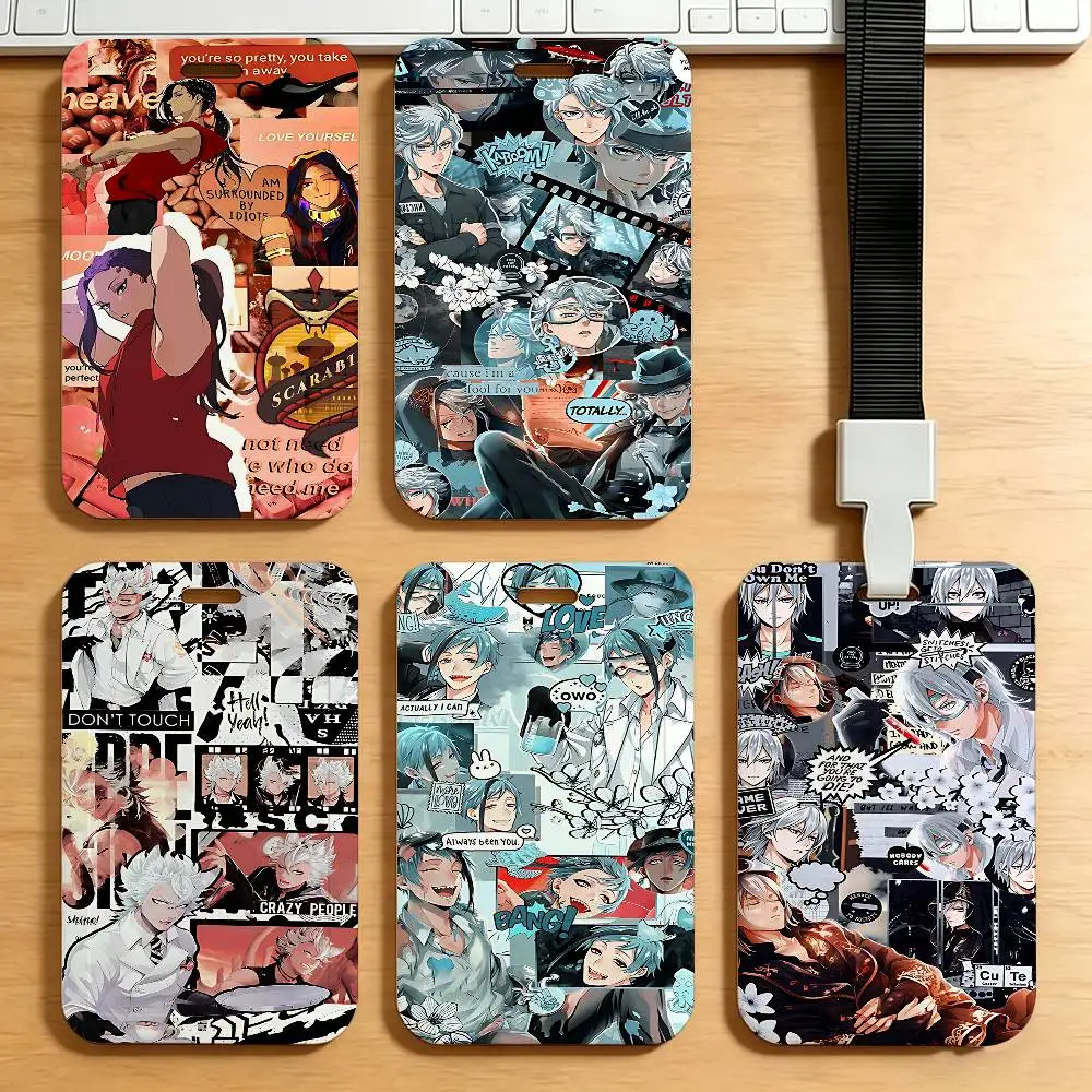Twisted Wonderland Ace Anime Holder Access Card Sleeve Keychain Work Badge Clip Neck Lanyard For Office And Campus Use Name Tag