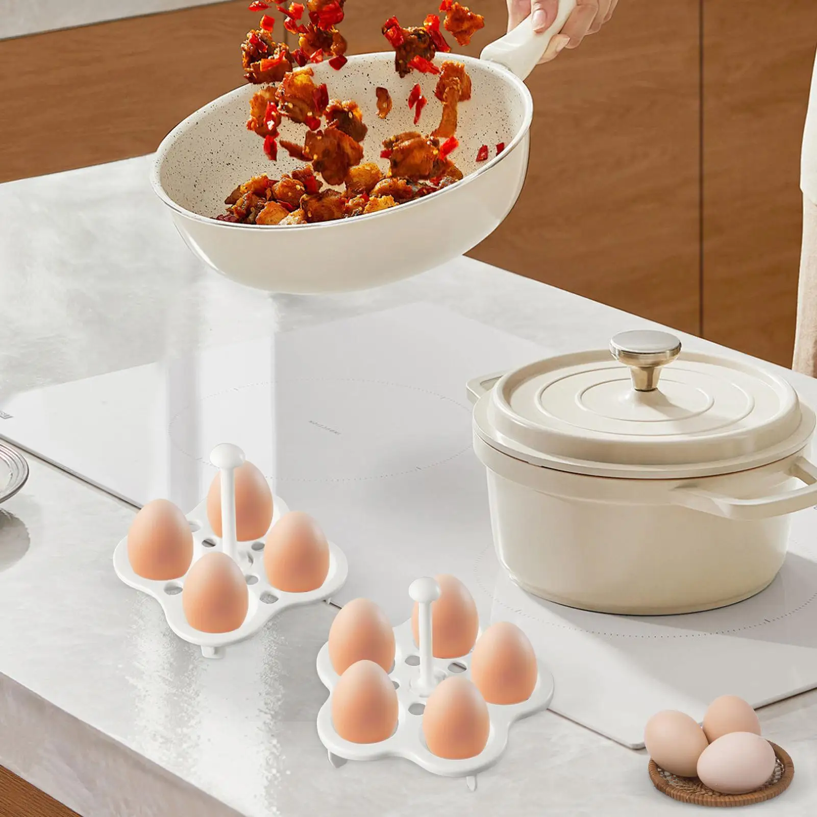 Eier-Dampfgarer-Rack, Eier-Mehrzweck-Dampfgarer-Rack, Küchenzubehör-Halter, Herd, Topf für Erwachsene, Familien, drinnen und draußen, Camping