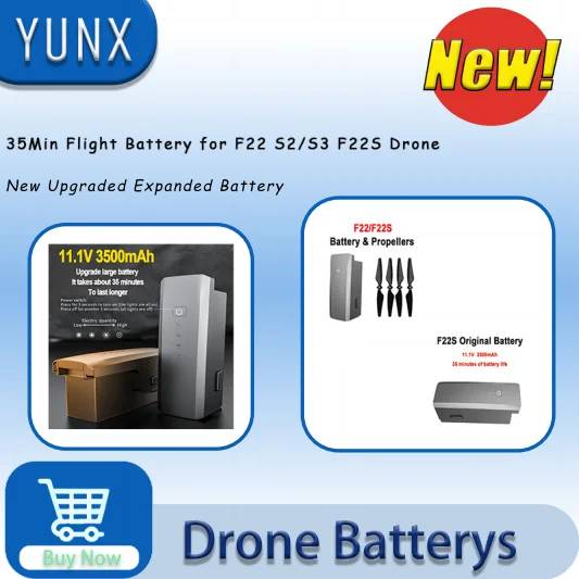 Original F22/F22S Drone Battery 3500mAh 35min Flight Time  Battery F22 S3 Brand F22 S2 Accessories Spare Part Propeller
