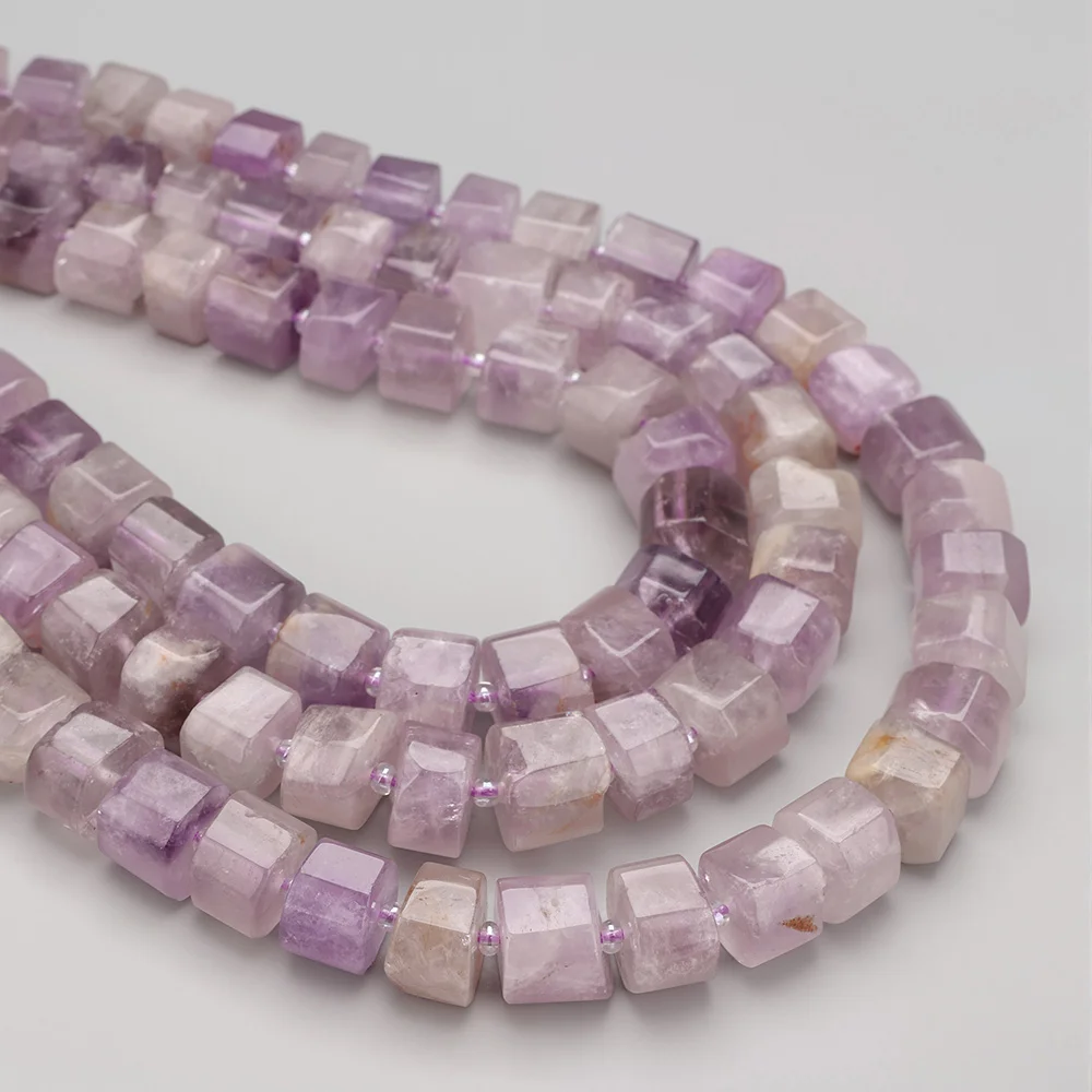 Gemischte Naturstein Facettierte Würfelperlen Rhodonit Amazonit Achat Amethyst Quarz Lose Abstandsperlen DIY Schmuckherstellung Zubehör – Detail 6