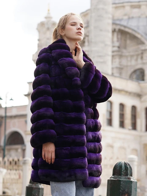 Real chinchilla fur coat deals