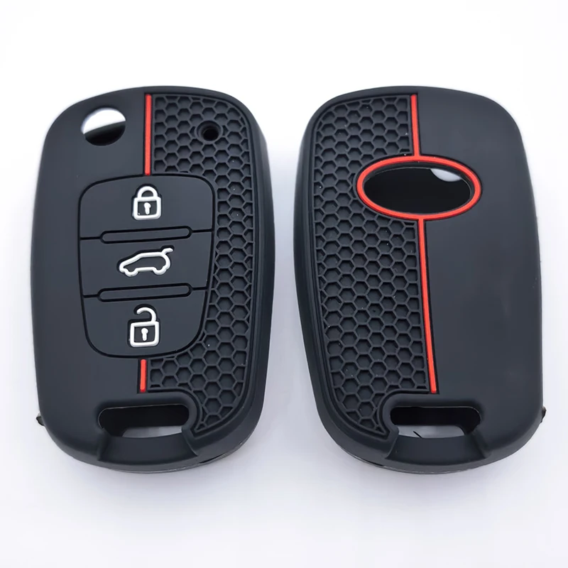 Silicone Remote Car Key Case Shell Fob for Kia Soul Venga Picanto Rio Sorento Ceed Sportage for Hyundai I20 I30 Veloster Ix20 - view 5
