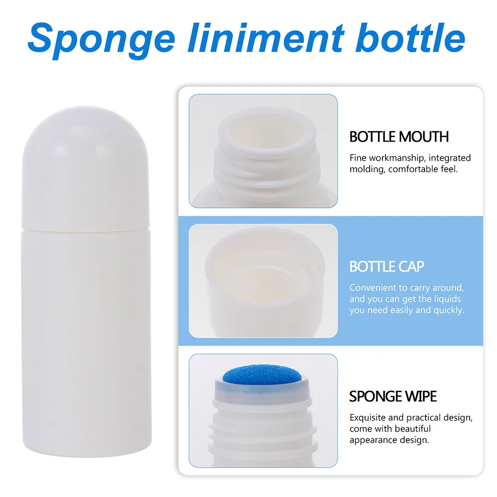 6 Pcs Sponge Liniment Bottle Empty Container or Liquid Lightweight Sturdy Reusable Head Convenient Abs Bottles Applicator