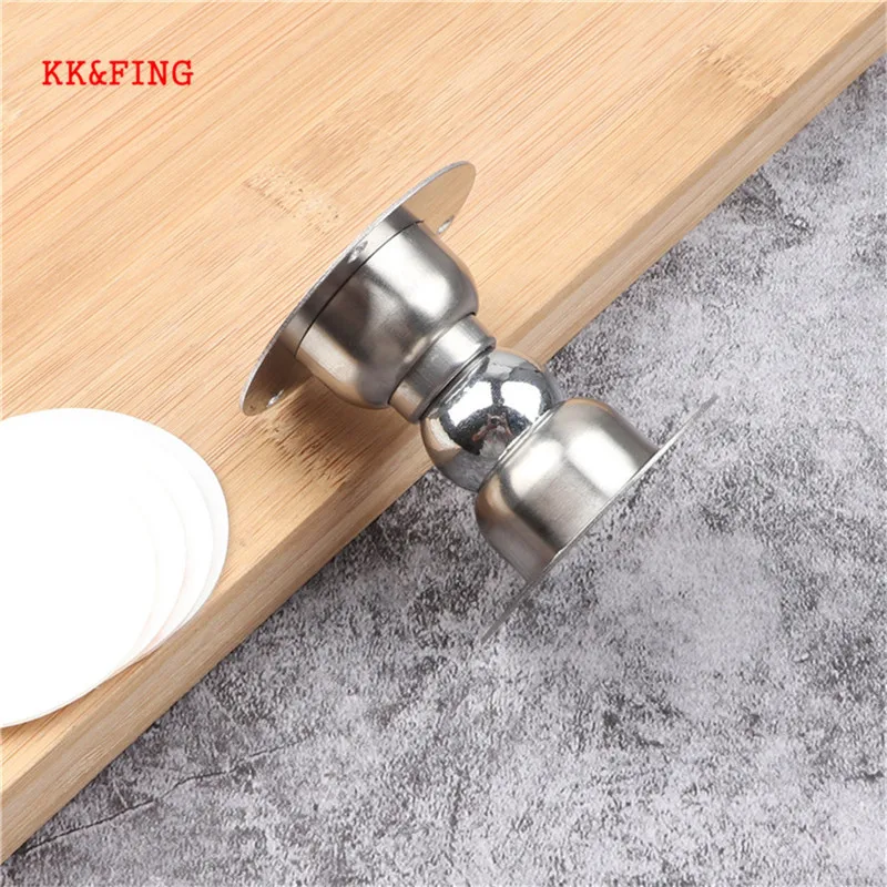 

KK&FING Stainless Steel Magnetic Door Stopper Sticker Toilet Bathroom Bedroom Door Holders Catch Floor Nail-free Small Door stop