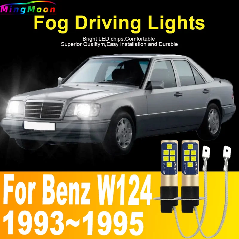 2pcs H3 Led Fog Light Canbus Bulb Car Headlight High Power Auto Diode Moto Driving Running Lamp 12V 55W For Benz W124 1993~1995