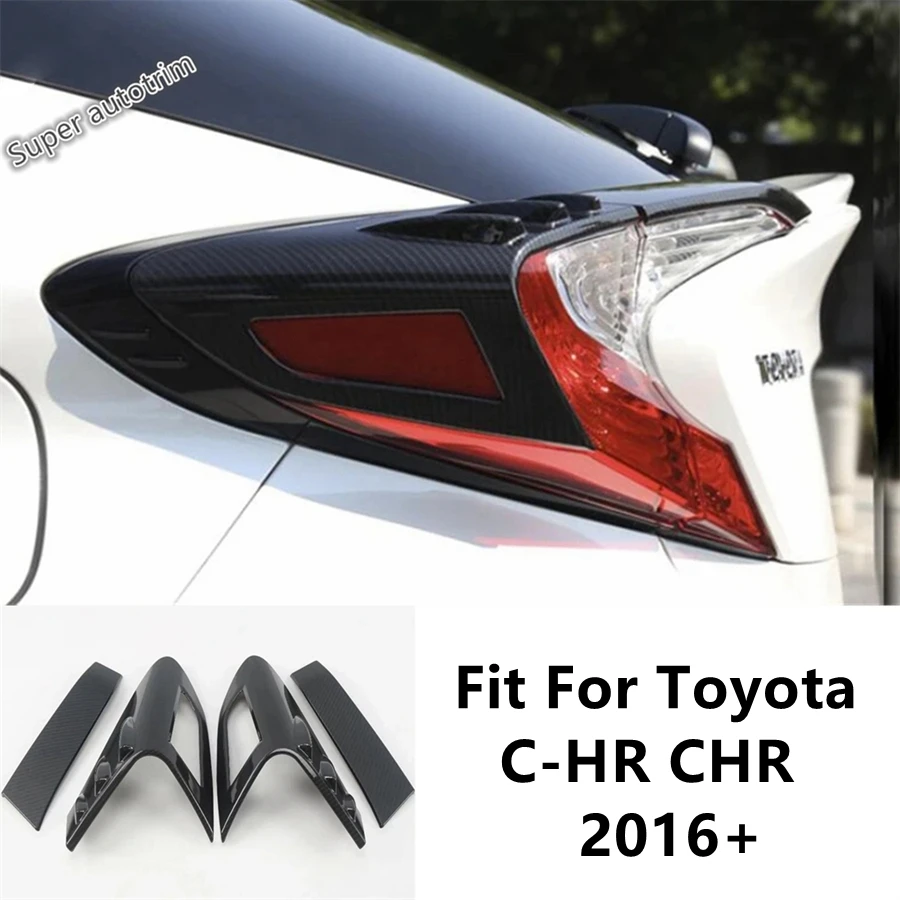 

Car Rear Trunk Tail Lights Lamps Eyelid Eyebrow Frame Cover Trim Fit For Toyota C-HR CHR 2016 - 2020 Carbon Fiber Accessories