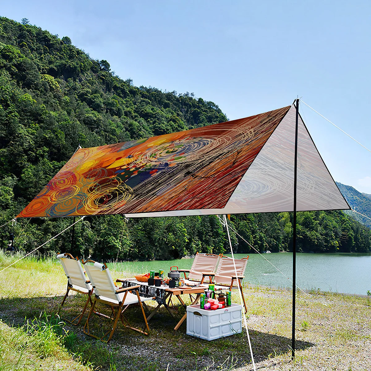 

Abstract Art UV-resistant Shade Canopy,Portable and Lightweight Waterproof Oxford Machine Washable Tent For Travel,Picnic,Beach