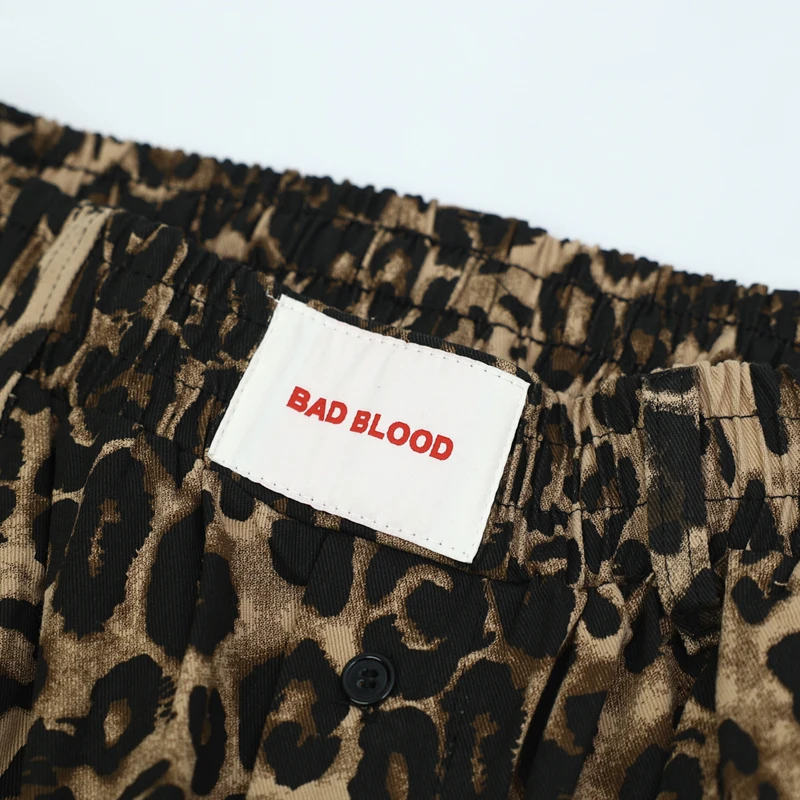 Badblood Leopard Print Pants Y2K Korean Sexy Girl Fashion Trousers