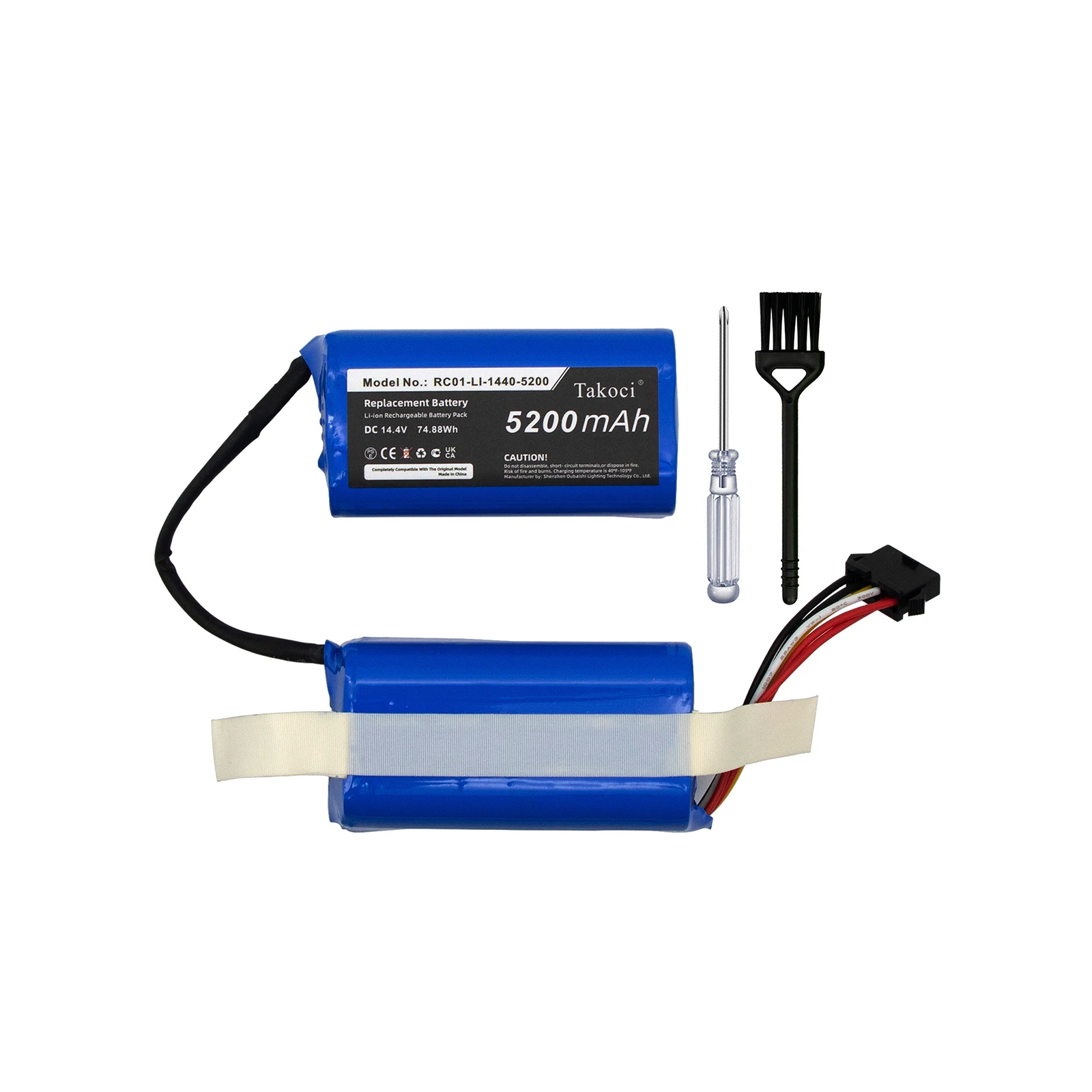 

Replacement Battery 5200mAh for Yeedi, Ecovacs K10, K20, DVX45, N9, N9+ R03-LI-1440-5200, RC01-LI-1440-5200, RC03-LI-1440-5200