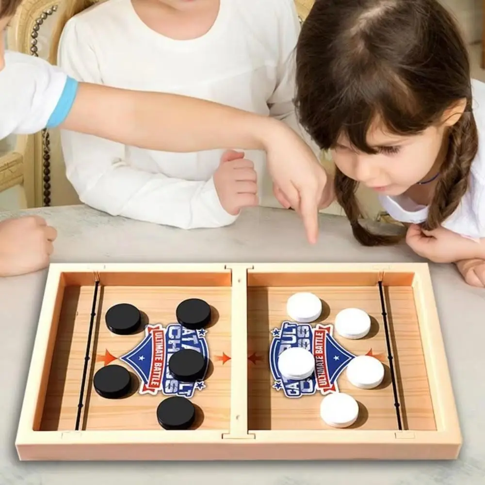 Mesa de ajedrez con eslinga, juego de Hockey de escritorio, interactivo de plástico para padres e hijos, juego de mesa con eslinga rápida, divertido juego de mesa con eslinga