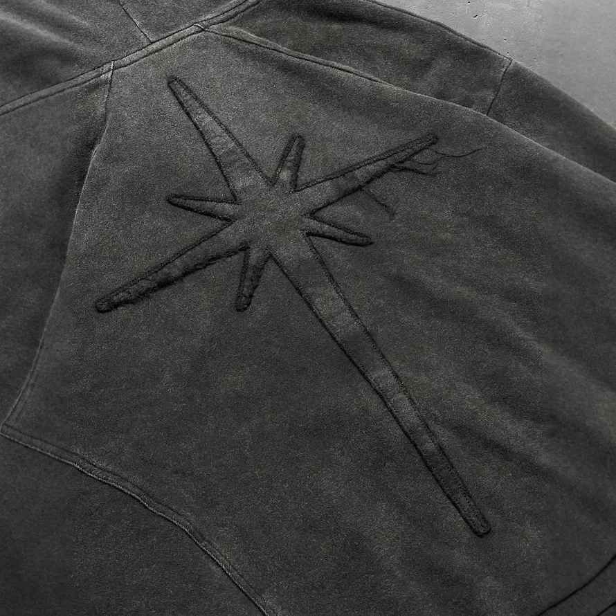 

American Gothic Dark Style Embroidered Oversized Hoodie Men Clothing Loose Harajuku Trendy Zipper Sweatshirt Y2k Streetwear Men
