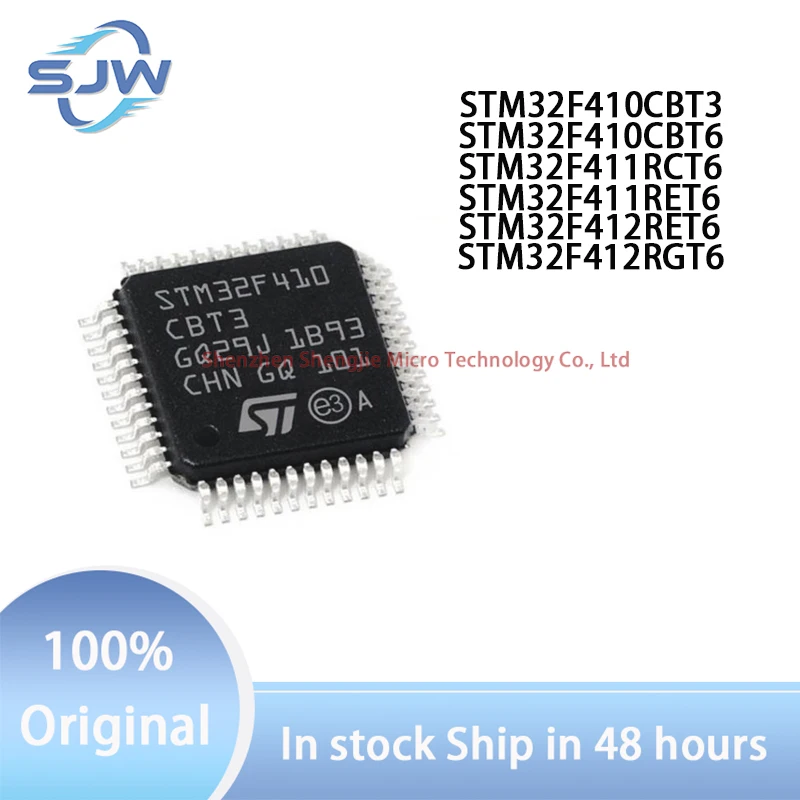 

STM32F410CBT3 STM32F410CBT6 STM32F411RCT6 STM32F411RET6 STM32F412RET6 STM32F412RGT6 LQFP48 LQFP64 32-bit microcontroller chip