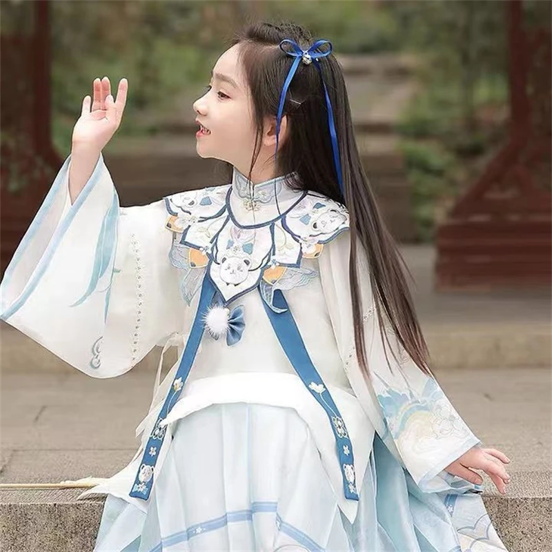 

Girls Ancient Super Fairy Hanfu Spring Kids Costume Tang Suit Ming Dynasty Dress Chinese Style Princess Stage Wear